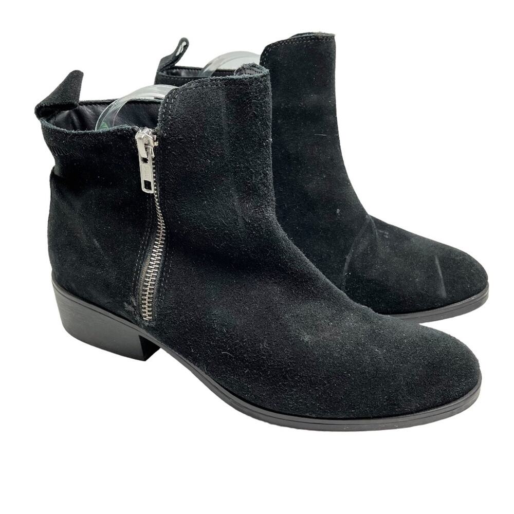 COUGAR Black Genuine Leather Suede Ankle Booties Boots Shoes WATERPROOF sz 9.5